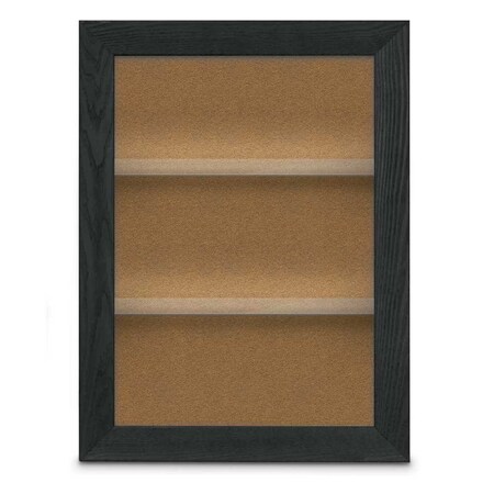 United Visual Products Outdoor Enclosed Combo Board, 42"x32", Black Frame/Burgundy & Cork UVCB4232ODB-BURGUN-CORK